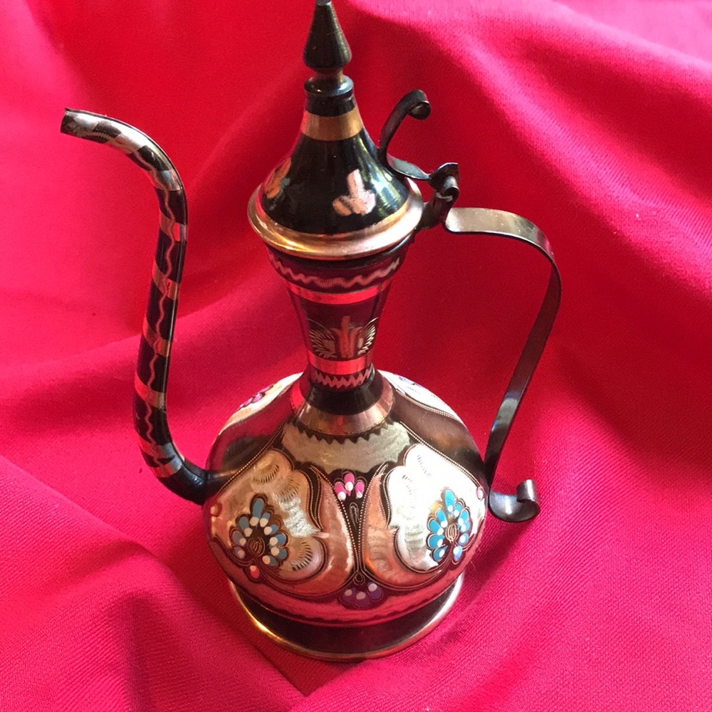 Hand Painted Copper pitcher - Picture 6 of 7